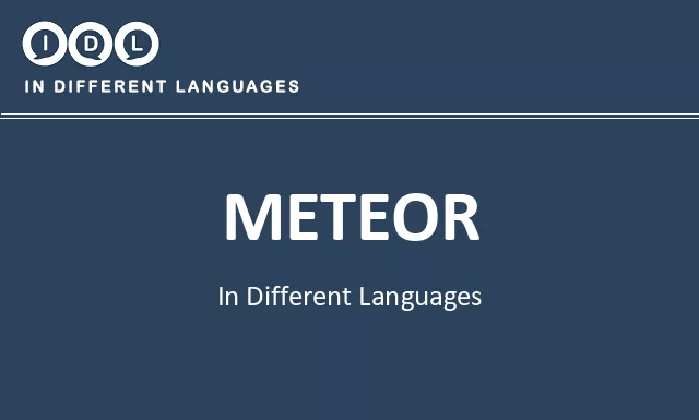 Meteor in Different Languages - Image