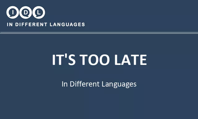It's too late in Different Languages - Image