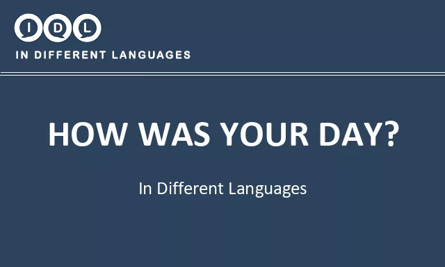 How was your day? in Different Languages - Image