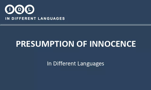 Presumption of innocence in Different Languages - Image
