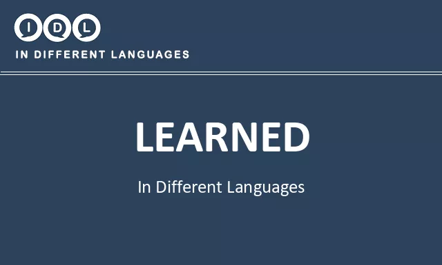 Learned in Different Languages - Image