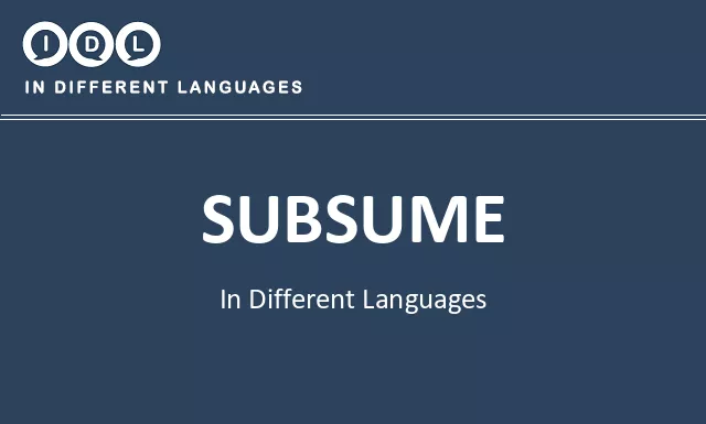 Subsume in Different Languages - Image