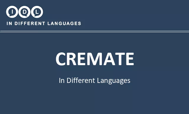 Cremate in Different Languages - Image