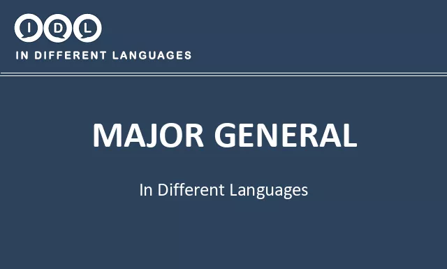 Major general in Different Languages - Image