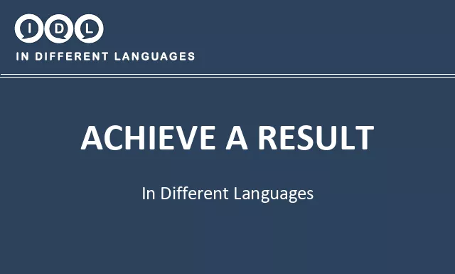 Achieve a result in Different Languages - Image