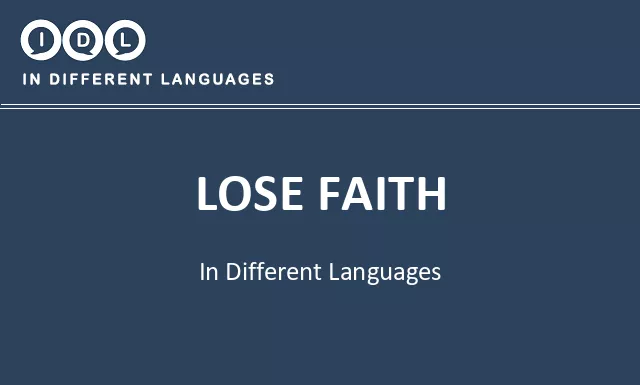 Lose faith in Different Languages - Image