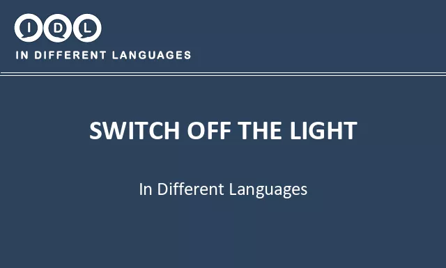 Switch off the light in Different Languages - Image