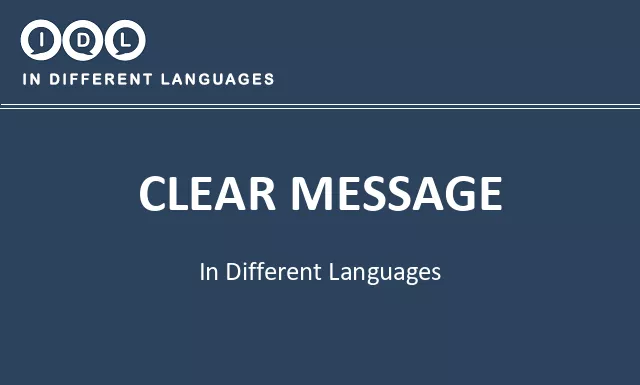 Clear message in Different Languages - Image
