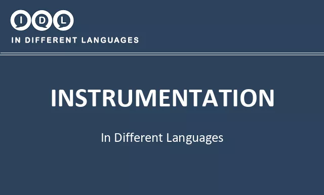 Instrumentation in Different Languages - Image