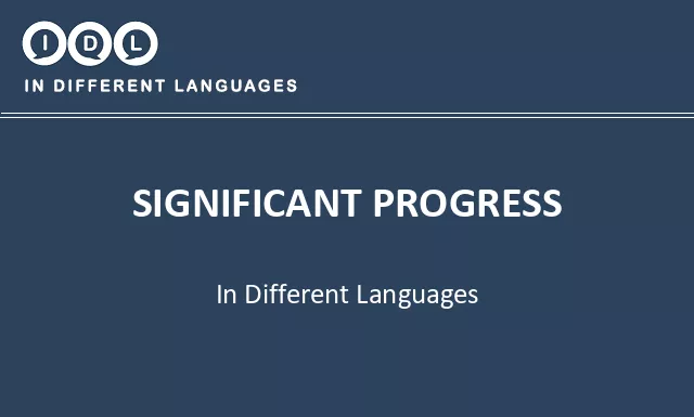 Significant progress in Different Languages - Image