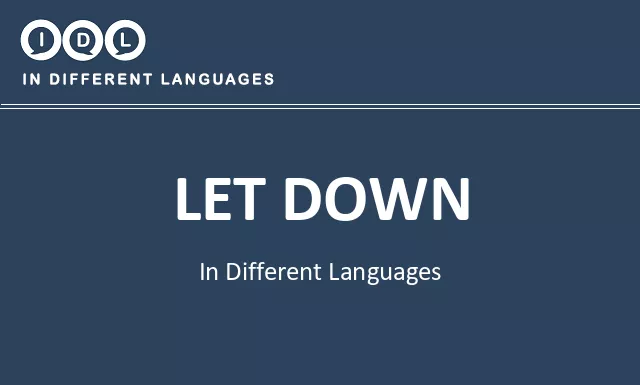 Let down in Different Languages - Image