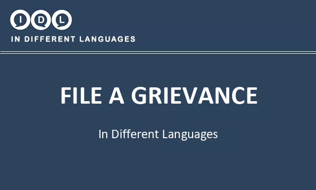 File a grievance in Different Languages - Image