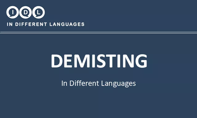 Demisting in Different Languages - Image