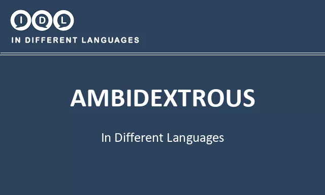 Ambidextrous in Different Languages - Image