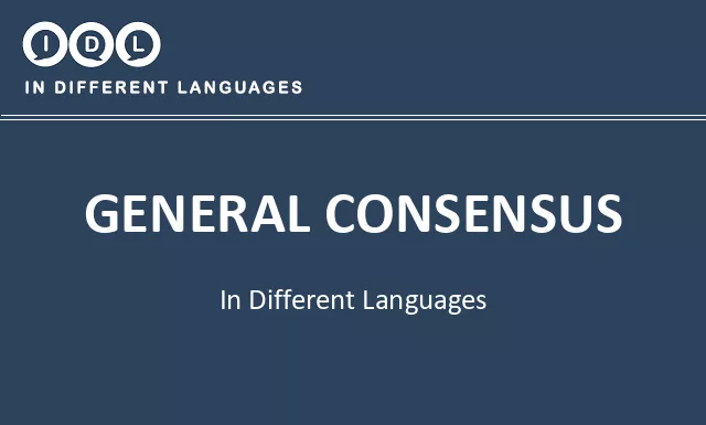 General consensus in Different Languages - Image