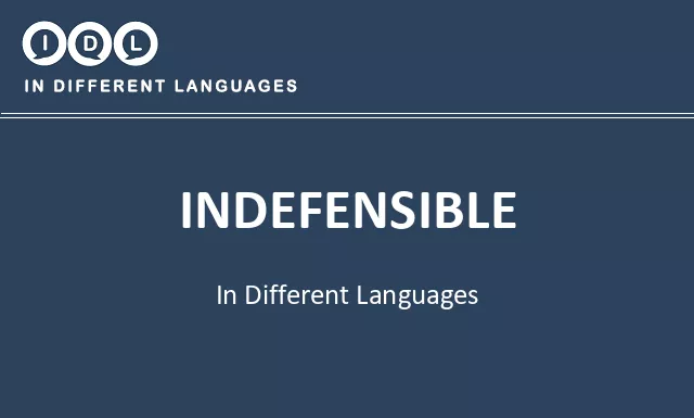 Indefensible in Different Languages - Image