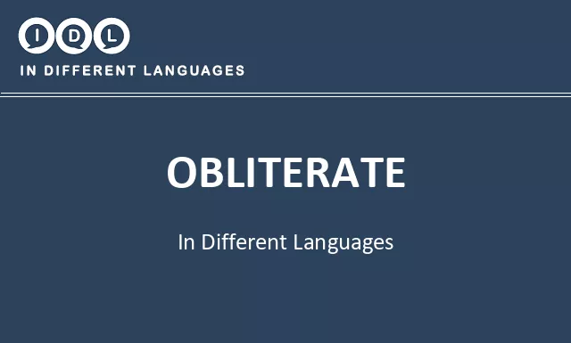 Obliterate in Different Languages - Image