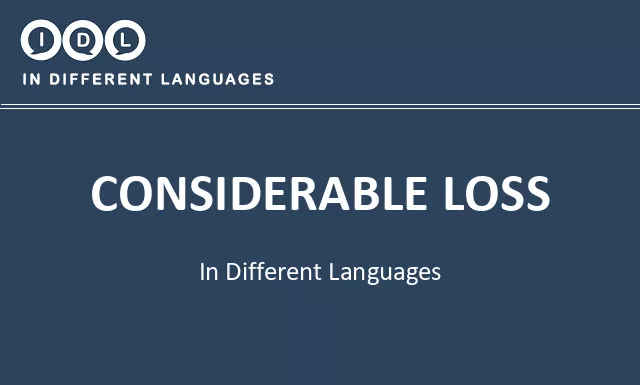 Considerable loss in Different Languages - Image