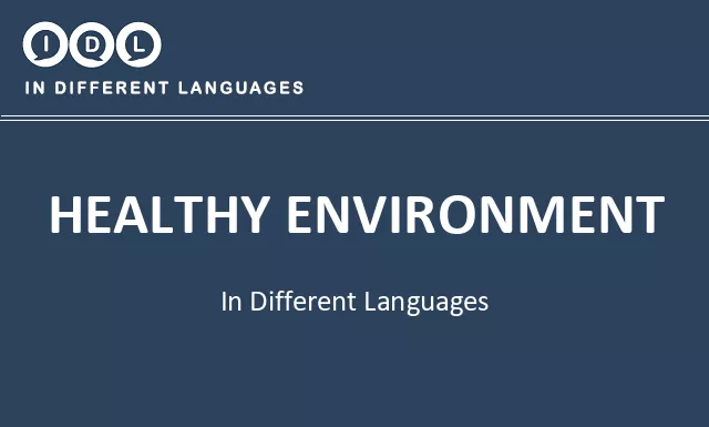 Healthy environment in Different Languages - Image