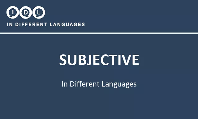 Subjective in Different Languages - Image