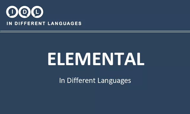 Elemental in Different Languages - Image