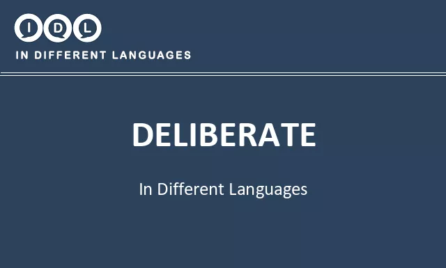 Deliberate in Different Languages - Image