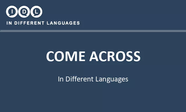 Come across in Different Languages - Image