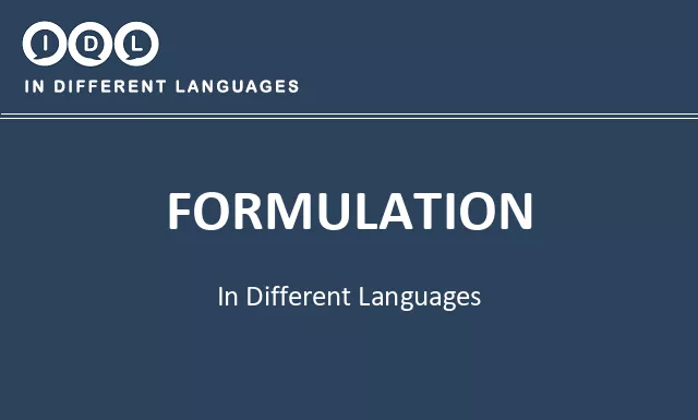Formulation in Different Languages - Image