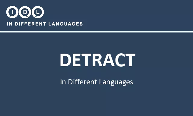 Detract in Different Languages - Image