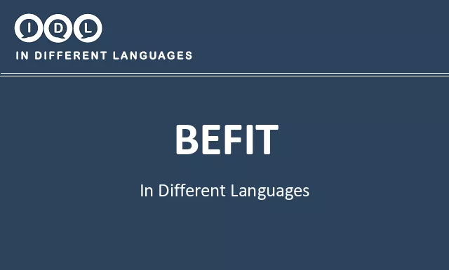 Befit in Different Languages - Image