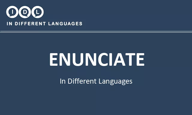 Enunciate in Different Languages - Image