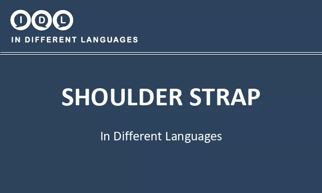 Shoulder strap in Different Languages - Image
