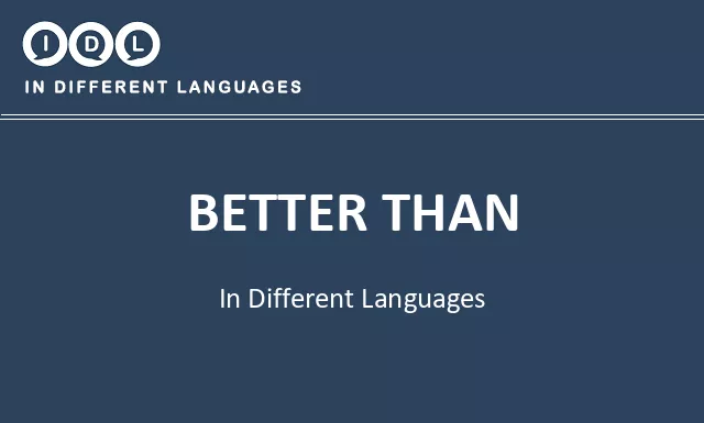 Better than in Different Languages - Image