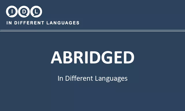 Abridged in Different Languages - Image