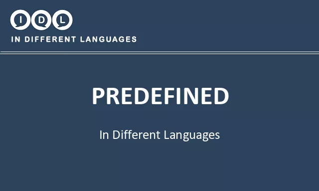 Predefined in Different Languages - Image