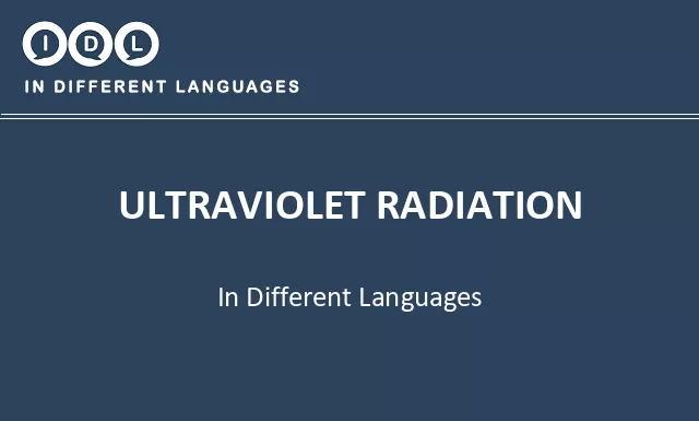 Ultraviolet radiation in Different Languages - Image