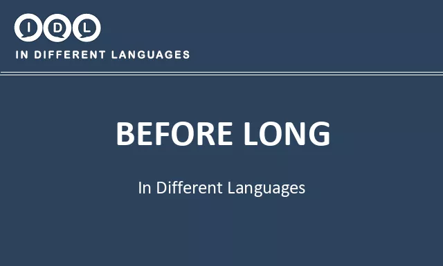 Before long in Different Languages - Image