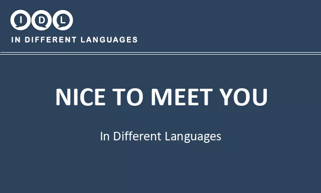 Nice to meet you in Different Languages - Image