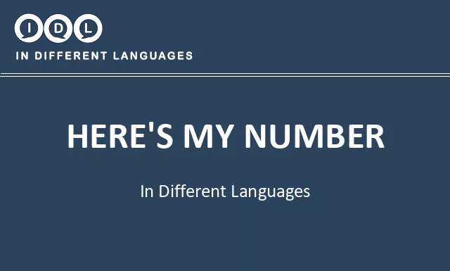 Here's my number in Different Languages - Image
