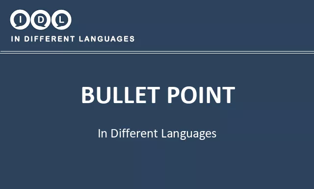 Bullet point in Different Languages - Image