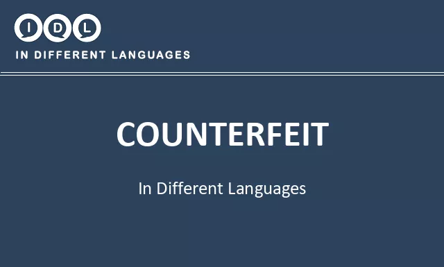 Counterfeit in Different Languages - Image