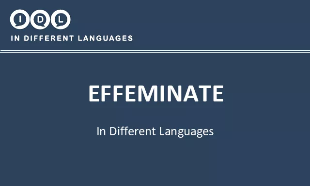 Effeminate in Different Languages - Image
