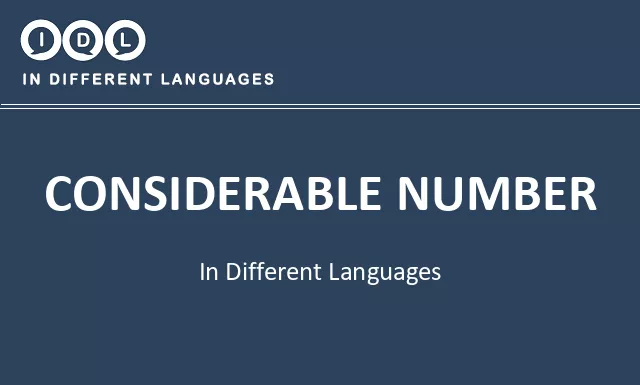 Considerable number in Different Languages - Image