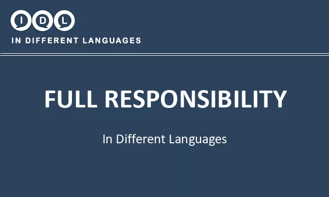 Full responsibility in Different Languages - Image
