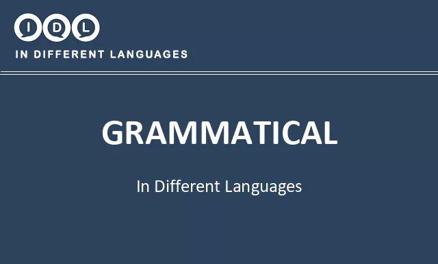 Grammatical in Different Languages - Image