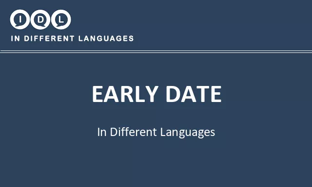 Early date in Different Languages - Image