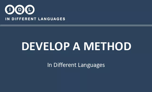 Develop a method in Different Languages - Image