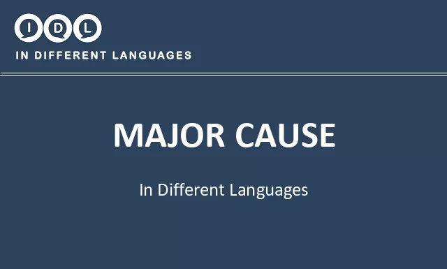 Major cause in Different Languages - Image