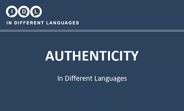 Authenticity in Different Languages - Image