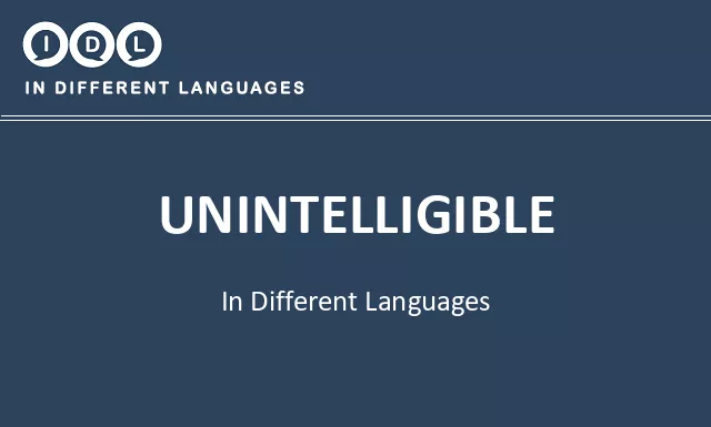 Unintelligible in Different Languages - Image